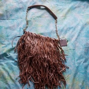 Monserat De Luca Womens suede fringe handbag